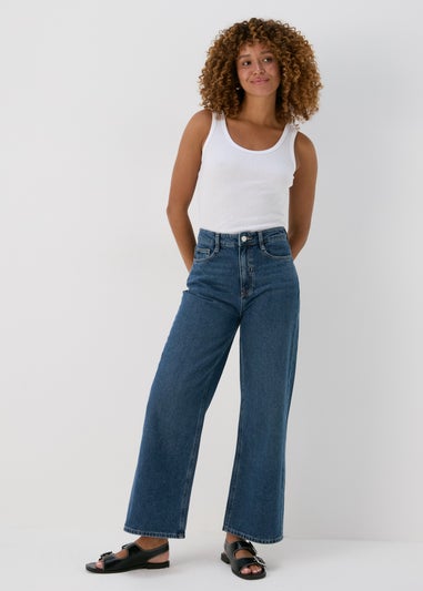 Mid Wash Wide Leg Jeans