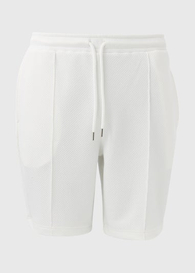 White Textured Shorts