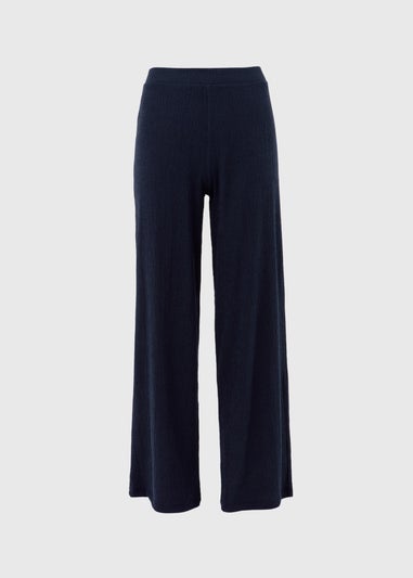 Navy Textured Trousers