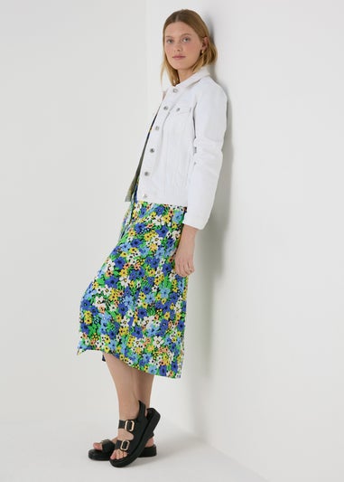 Multicolour Floral Button Through Midi Dress