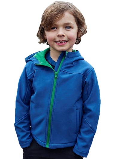Mountain Warehouse Kids Blue Exodus Water Resistant Soft Shell Jacket (3-8yrs)