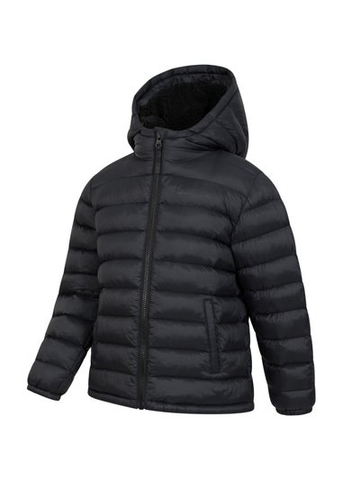 Mountain Warehouse Kids Black  Seasons Faux Fur Lined Padded Jacket  (3-13yrs)