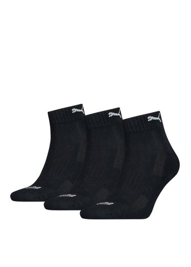 Puma Black/White Cushioned Ankle Socks (Pack of 3)