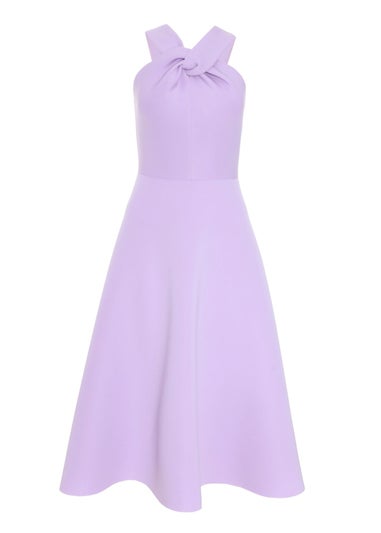 Quiz Purple Halter Neck Skater Midi Dress