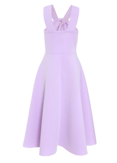 Quiz Purple Halter Neck Skater Midi Dress