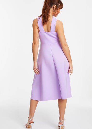 Quiz Purple Halter Neck Skater Midi Dress