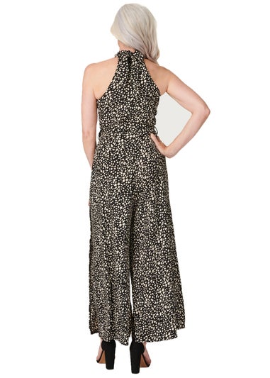 Izabel London Black Printed Wide Leg Jumpsuit