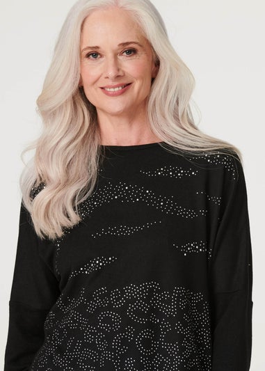 Izabel London Black Embellished Top