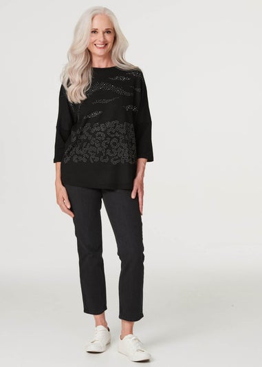 Izabel London Black Embellished Top