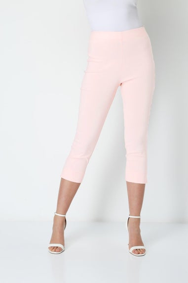 Roman Light Pink Cropped Stretch Trouser