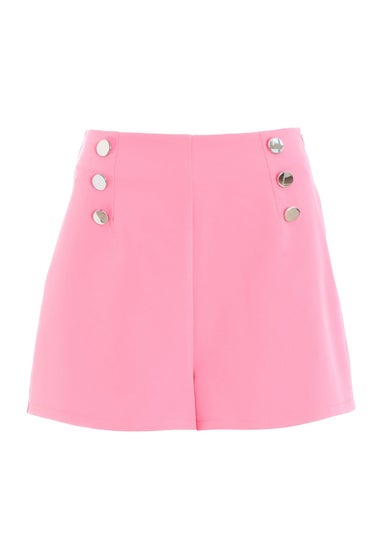 Quiz Pink Button Tailored Shorts