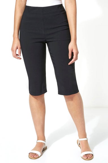 Roman Black Knee Length Stretch Shorts