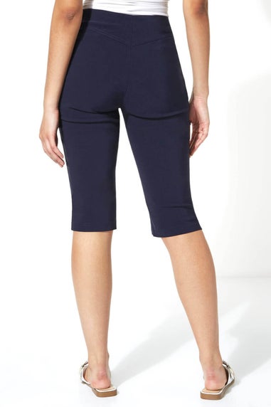 Roman Navy Knee Length Stretch Shorts