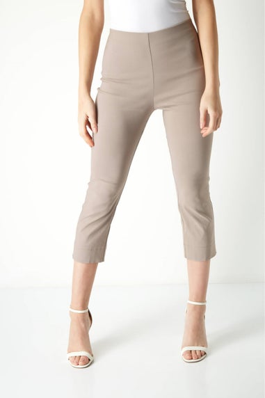 Roman Taupe Cropped Stretch Trouser