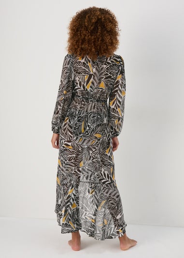 Et Vous Black Palm Printed Kaftan