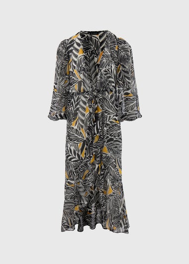 Et Vous Black Palm Printed Kaftan