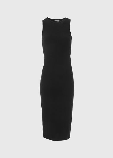 Black Midi Ribbed Dress