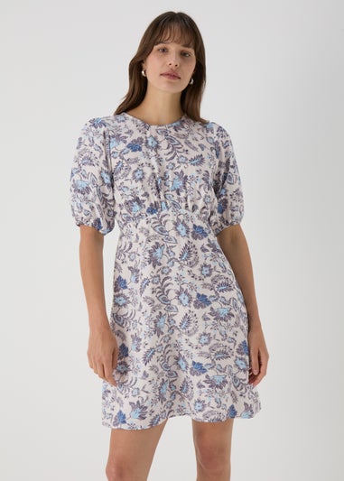 Blue Floral Mini Dress - Matalan