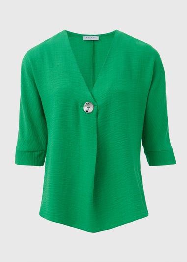 Green Button Detail Blouse