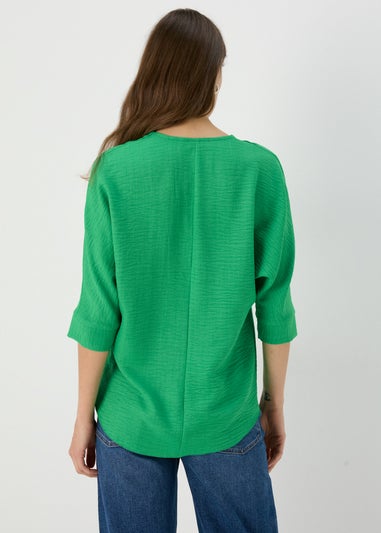 Green Button Detail Blouse