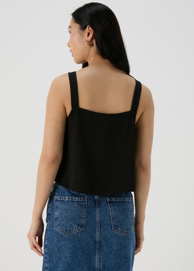 Black Square Neck Cami Top