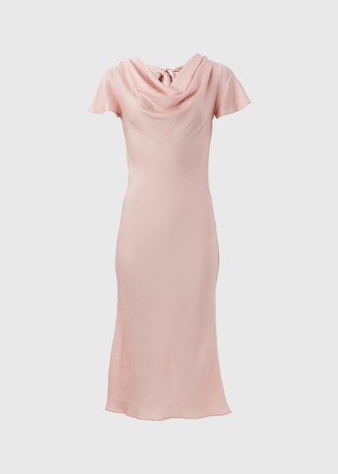 Blush Pink Tie Back Satin Dress