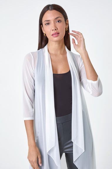 Roman Ivory Mesh Longline Kimono