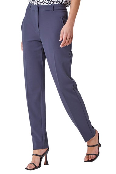 Roman Dark Grey Long Straight Leg Stretch Trouser