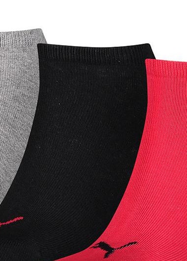 Puma Black/Red Invisible Socks (Pack of 3)