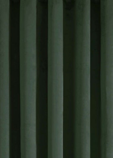 Laurence Llewelyn-Bowen Montrose Velvet Blackout Green Eyelet Single Panel Door Curtain