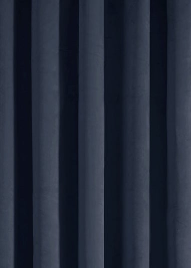 Laurence Llewelyn-Bowen Montrose Velvet Blackout Navy Eyelet Single Panel Door Curtain