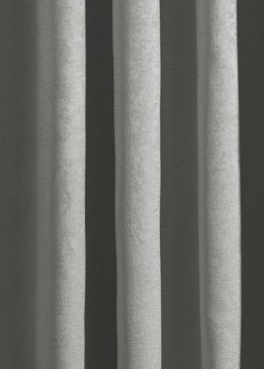 Fusion Strata Dimout Silver Eyelet Single Panel Door Curtain