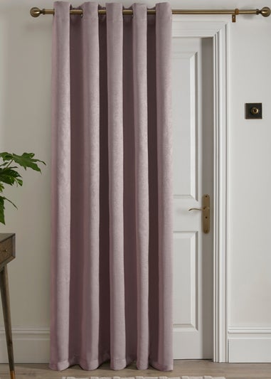 Fusion Strata Dimout Pink Eyelet Single Panel Door Curtain