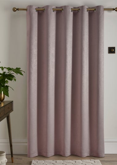 Fusion Strata Dimout Pink Eyelet Single Panel Door Curtain