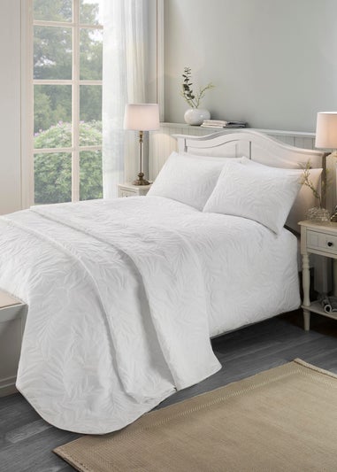 Serene Luana Soft Touch Pinsonic White Bedspread