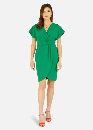 Mela Green Wrap Front Dress