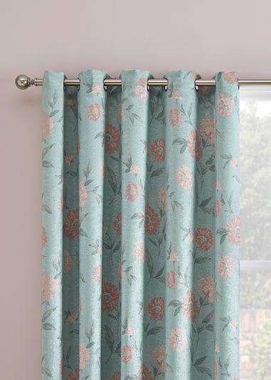 Dreams & Drapes Dahlia Dimout Blue Eyelet Curtains