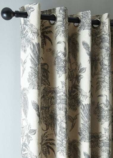 Fusion Saranda Grey Eyelet Curtains