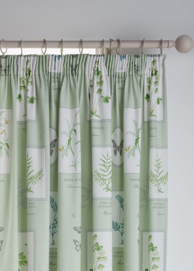 Dreams & Drapes Design Floral Garden Pencil Pleat Curtains With Tie-Backs