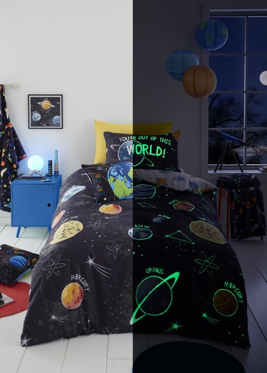 Bedlam Outer Space Black Duvet Cover Set