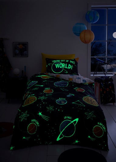 Bedlam Outer Space Black Duvet Cover Set