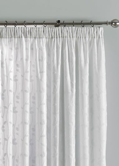 Dreams & Drapes Sophia Jacquard Ivory Pencil Pleat Curtains