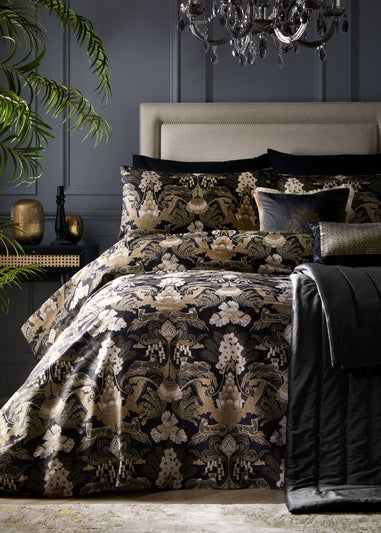 Laurence Llewelyn-Bowen Suburban Jungle Black Duvet Cover Set