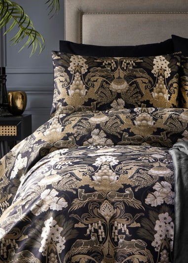 Laurence Llewelyn-Bowen Suburban Jungle Black Duvet Cover Set