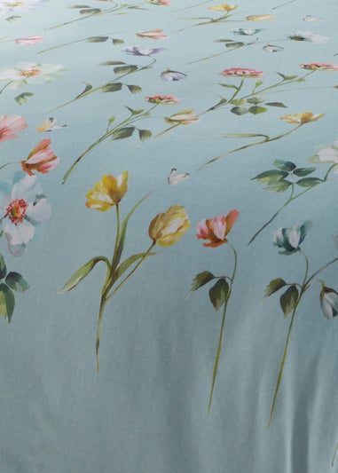 Appletree Heritage Serenity Sateen Blue Duvet Cover Set