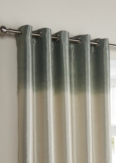 Fusion Ombre Strata Green Eyelet Curtains