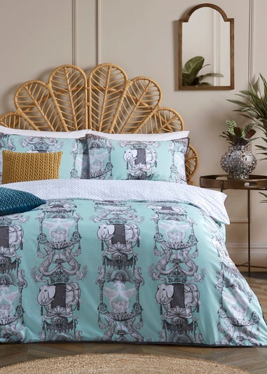 Laurence Llewelyn-Bowen Animalia Sateen Blue Duvet Cover Set