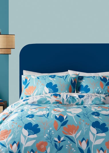 Fusion Luna Reversible Blue Duvet Cover Set