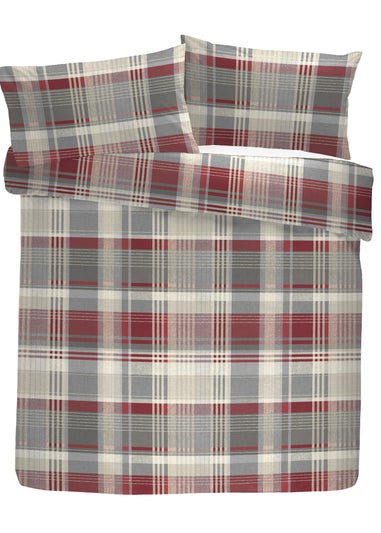 Appletree Hygge Connolly Brushed Cotton Red Duvet Cover Set