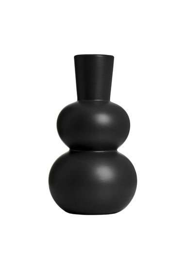 BHS Totem Bump Ceramic Vase Black